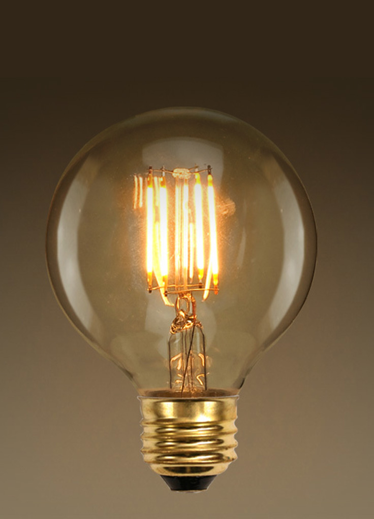 Lightbulb with led early electric filament